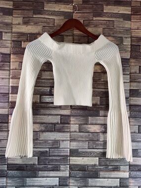 EUC Women's Clea XS Cream Off-the-Shoulder Ribbed Sweater
